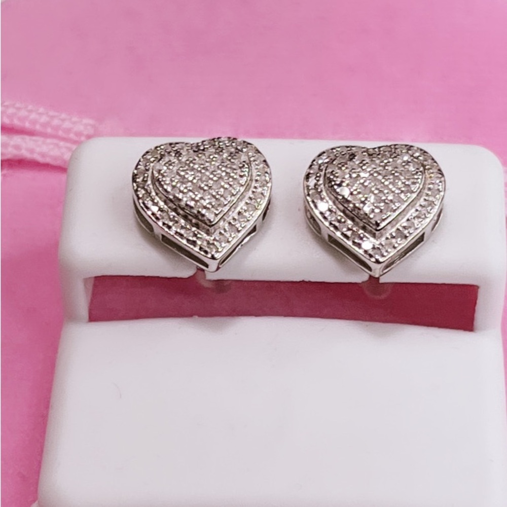 Silver Heart Stud Earrings